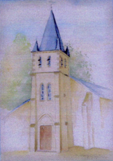 Saint-Péravy-la-Colombe, aquarelle